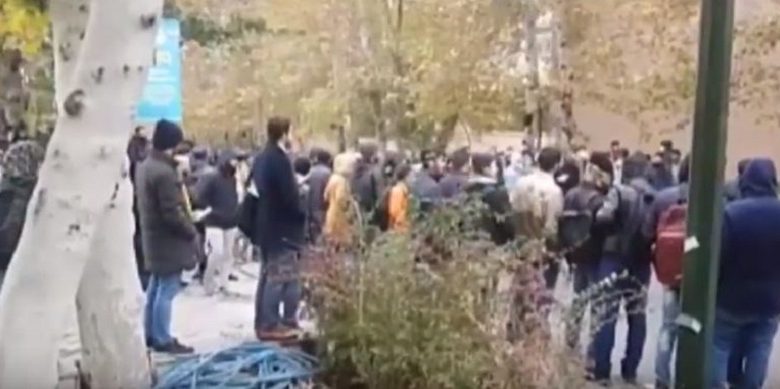 Iran-Tehran University- Students protest against the regime.