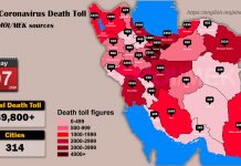 Iran: Coronavirus Fatalities in 314 Cities Exceeds 39,800