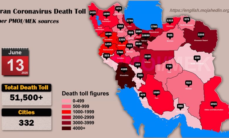 Iran: Coronavirus Update, Over 51,500 Deaths, June 13, 2020, 6:00 PM CEST