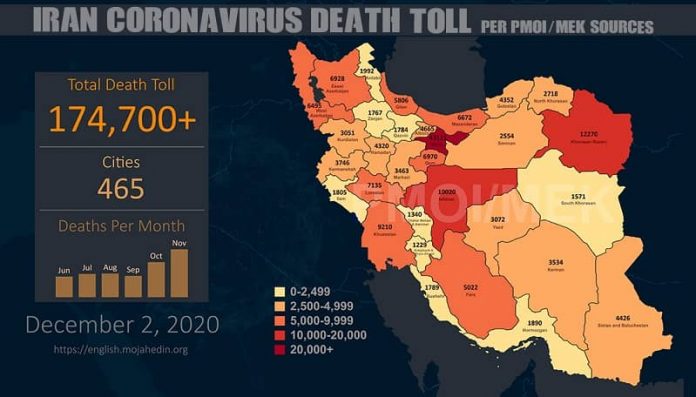 Iran: Coronavirus Death Toll in 465 Cities Exceeds 174,700