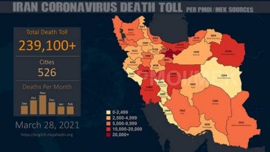 Coronavirus Disaster in 526 Cities in Iran Takes 239,100 Lives