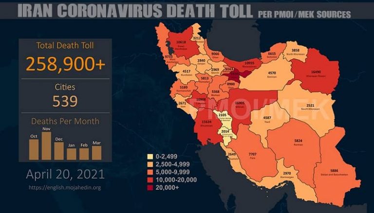 Iran: The Staggering Coronavirus Fatalities in 539 Cities Exceed 258,900