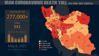 Iran: Coronavirus Death Toll in 541 Cities Exceeds 277,000