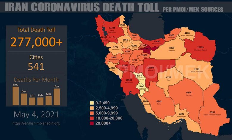 Iran: Coronavirus Death Toll in 541 Cities Exceeds 277,000
