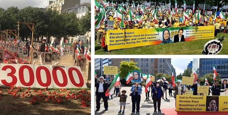 Demonstrations of Iranians in Different Countries in Solidarity With the Iranian People’s Uprisings and as Raisi Becomes President