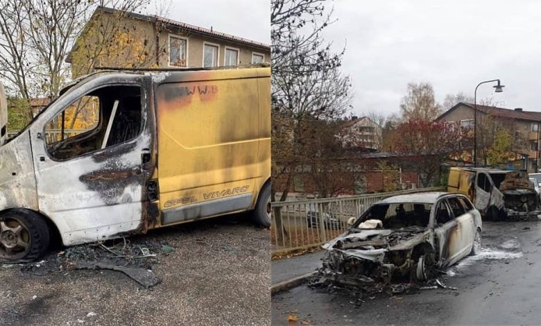 Setting Fire To MEK Supporters Van In Sweden
