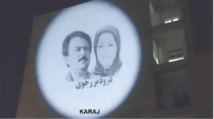 Iran: Resistance Units Project Images of Iranian Resistance Leaders and MEK’s Emblem in Karaj and Ahvaz