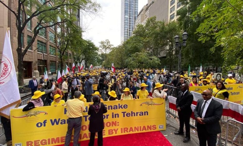 Thousands Rally in New York Against Iranian Regime During UN General Assembly