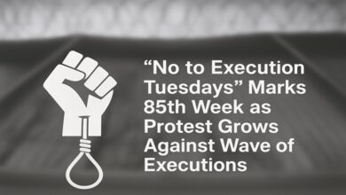 “No to Execution Tuesdays” Marks 85th Week as Protest Grows Against Wave of Executions