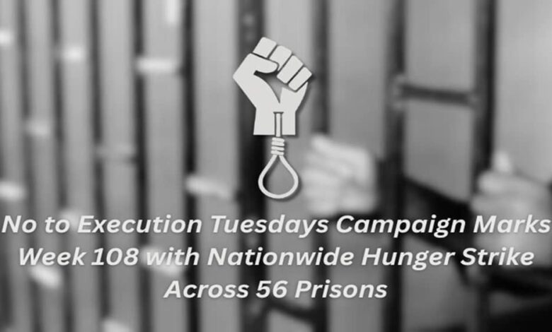 Iran’s ‘No to Execution Tuesdays’ Campaign Marks Week 108 with Hunger Strike Across 56 Prisons